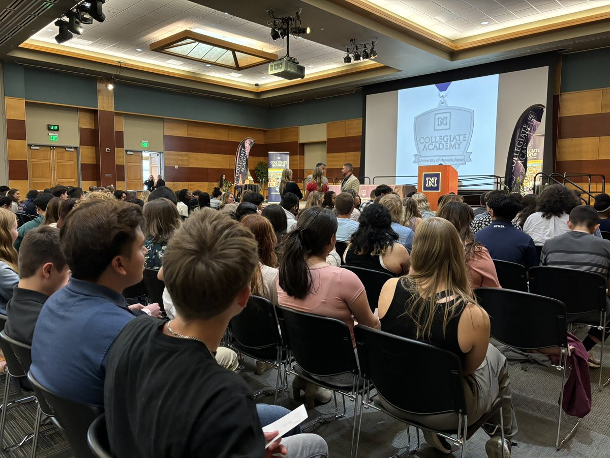 UNevadaGov's tweet photo. More than 350 students from the @unevadareno Collegiate Academy celebrated the completion of their dual-credit classes ahead of their high school graduation, giving them a head start before they begin their higher education journey. What an accomplishment! https://t.co/kTzF7dPonf