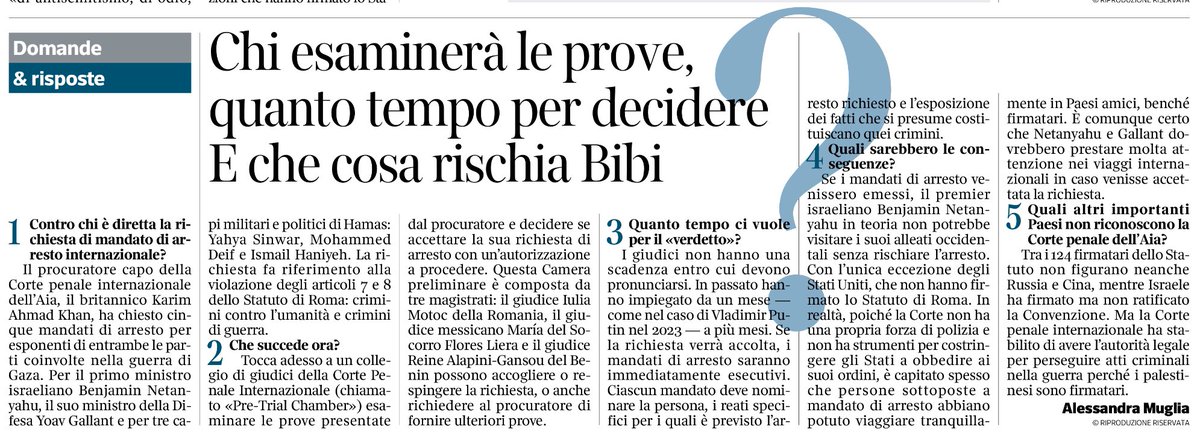 Chi esaminerà le prove, quanto tempo per decidere e che cosa rischia Netanyahu. Alessandro Muglia, @Corriere