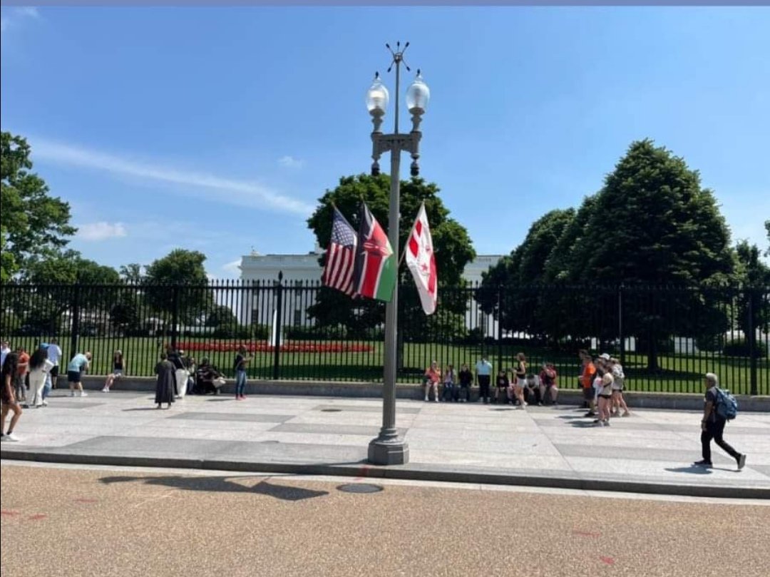 White House is ready for President William Ruto⁩— Kenyan flags at White House.