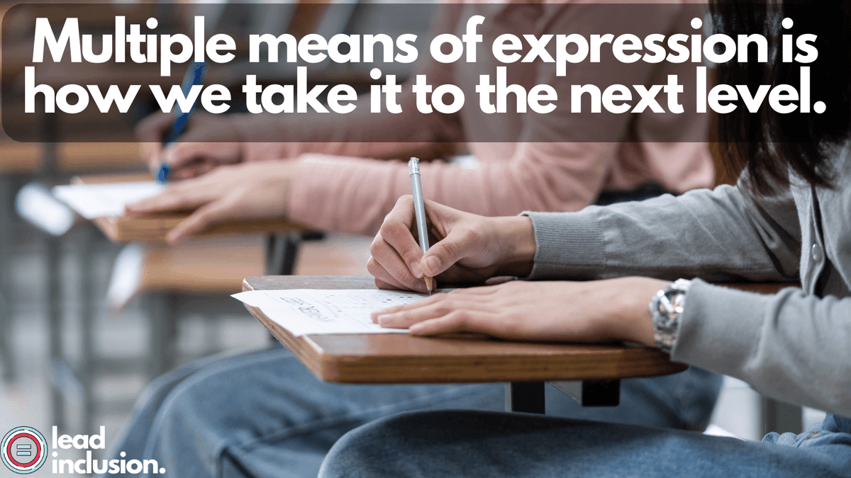 💡 Until we give #students multiple means of showing what they understand/can do, we are not implementing mastery-based grading (SBG). It's still performance on a task, albeit reported on standards. Multiple means of expression is how we take it to the next level. #LeadInclusion