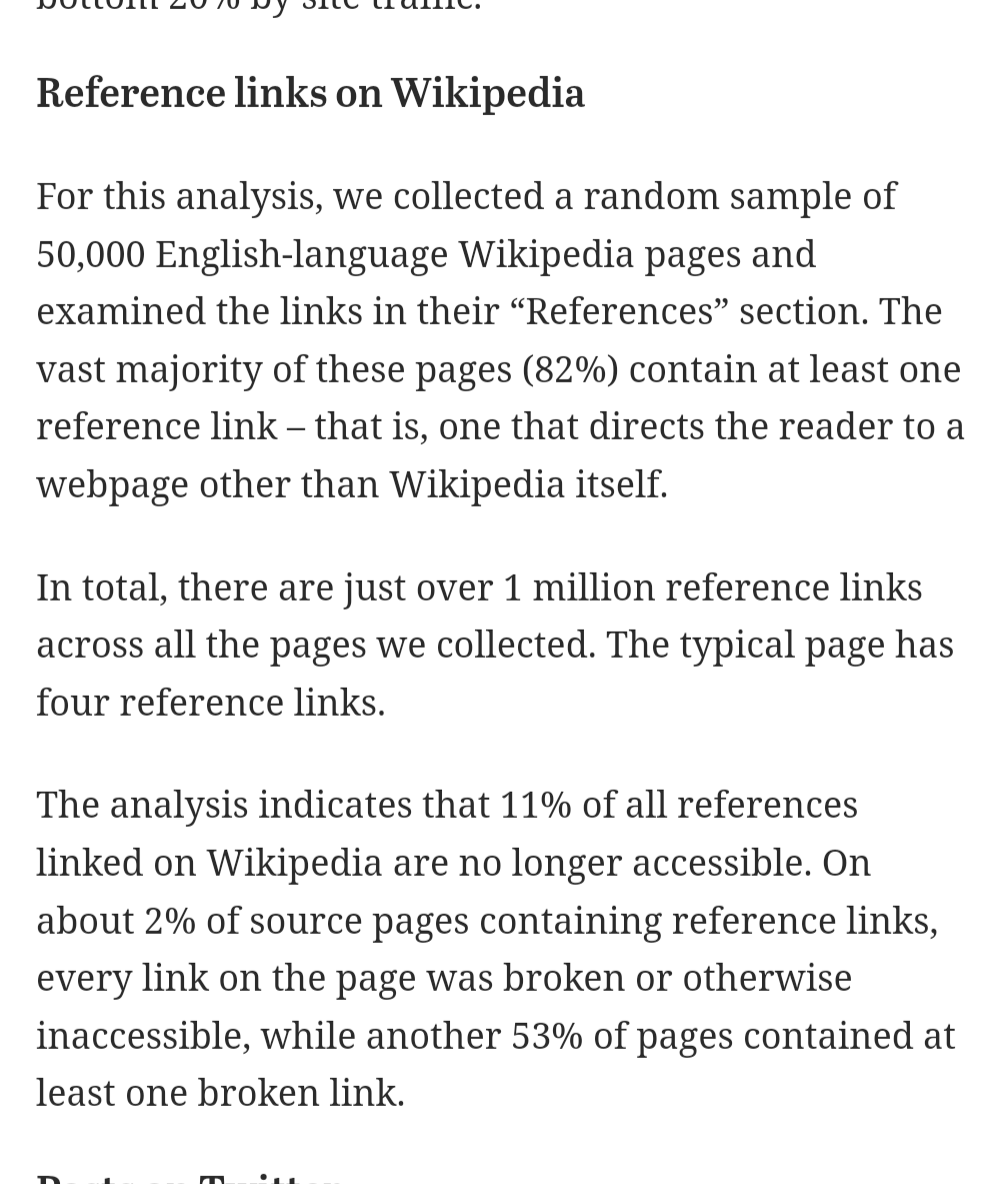 "54% of Wikipedia pages contain at least one link in their “References” section that points to a page that no longer exists."
pewresearch.org/data-labs/2024…