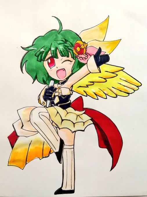 昨晩チマチマ描いて寝落ちしてたウィッシュオブヴァルキュリア#マクロスF #ランカ・リー 