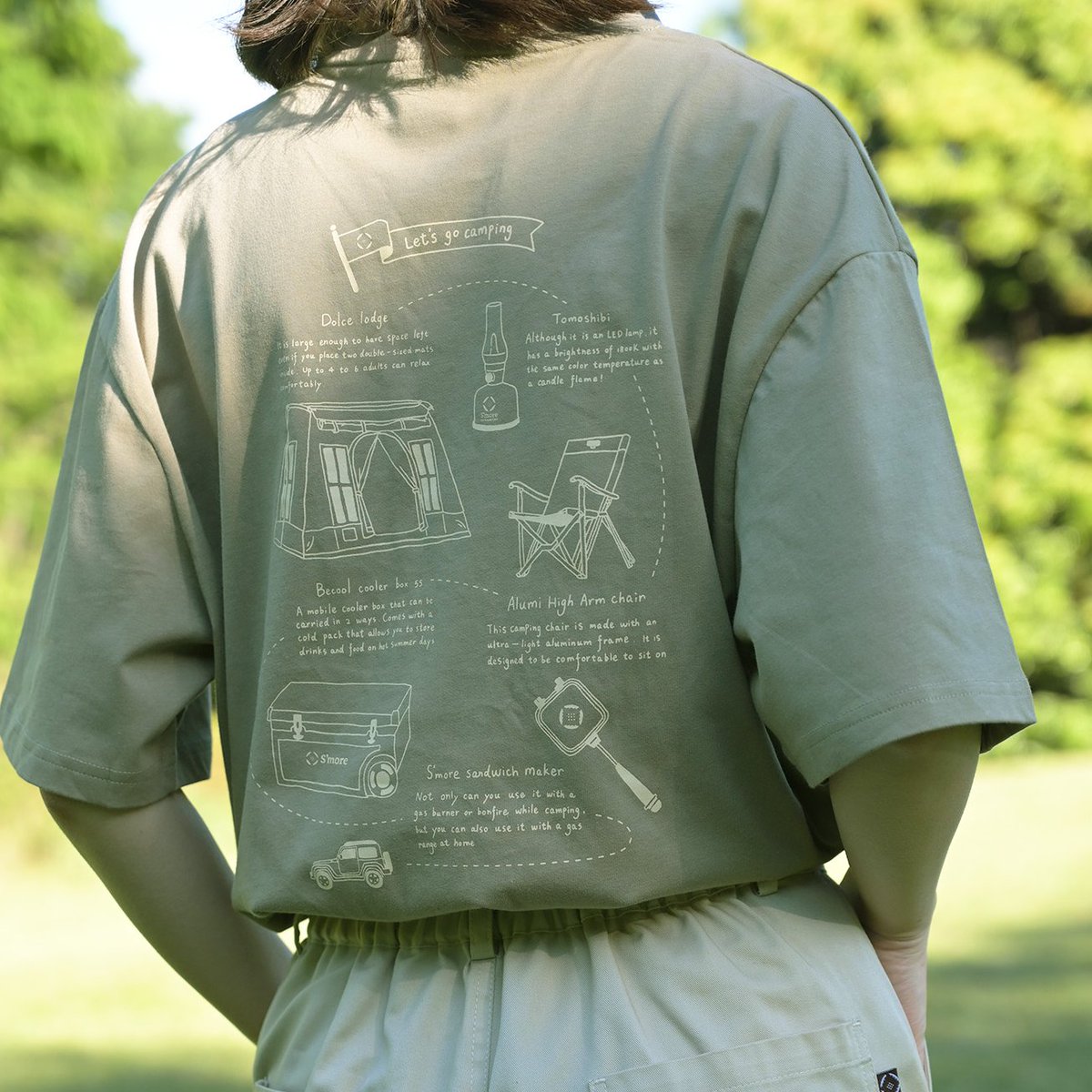 camp_smore's tweet photo. COTTON T SHIRTS - S'more gear illustration-
背面にS'moreの人気のギアのイラストが入ったコットン100%のTシャツ。3色展開で販売中！

#Smore　#スモア　#アウトドア　#キャンプ https://t.co/mLA920dtiH