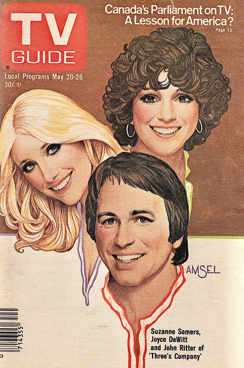 TV Guide Cover, May 20-26, 1978: Suzanne Somers, Joyce DeWitt and John Ritter of ‘Three’s Company’