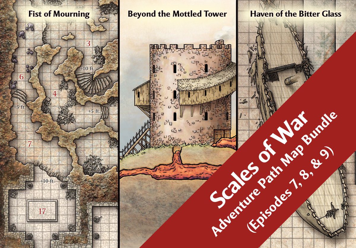 schley's tweet image. Looks like someone’s added a ton of their classic Scales of War #DnD #rpgmaps to the catalog. Gear up and get back to Elsir Vale because the githyankis are coming! Hi-res labeled DM &amp;amp; unlabeled player versions available now at prints.mikeschley.com.