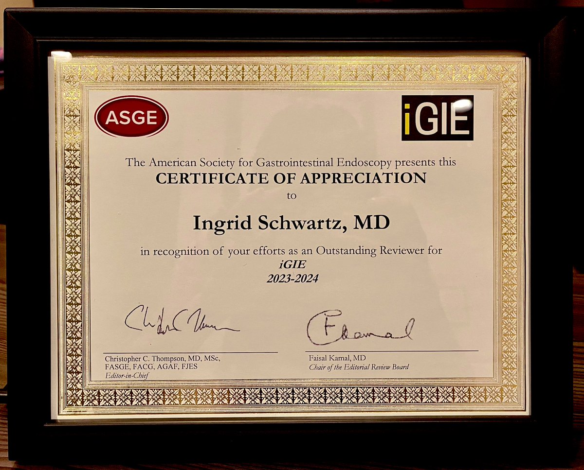Ingrid Schwartz, MD (@ischwartz_md) on Twitter photo Extremely happy to have been selected as a top reviewer for iGIE !
Thankful to my mentors who always push me to give my best at everything! <a href="/GIE_Journal/">GIE</a> <a href="/iGIEjournal/">iGIE</a> <a href="/MetabolicEndo/">Chris Thompson, MD</a> #phillipge <a href="/MDAndersonNews/">MD Anderson Cancer Center</a> Extremely happy to have been selected as a top reviewer for iGIE !
Thankful to my mentors who always push me to give my best at everything! <a href="/GIE_Journal/">GIE</a> <a href="/iGIEjournal/">iGIE</a> <a href="/MetabolicEndo/">Chris Thompson, MD</a> #phillipge <a href="/MDAndersonNews/">MD Anderson Cancer Center</a>