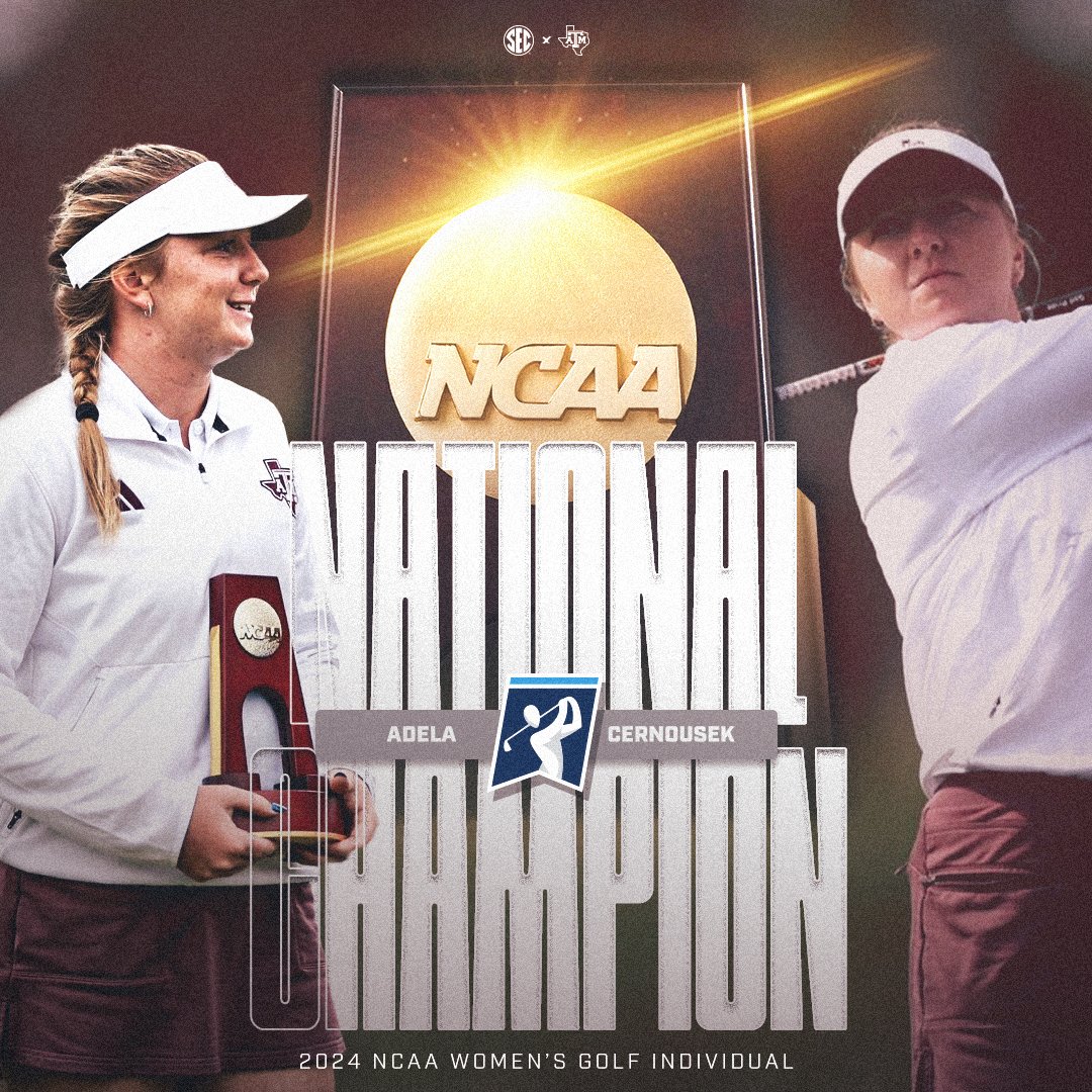 The first individual National Champion in program history. 🏆

👍 <a href="/adela_cernousek/">Adela Cernousek</a> 

<a href="/aggiewomensgolf/">Texas A&M Women’s Golf</a> x #ItJustMeansMore