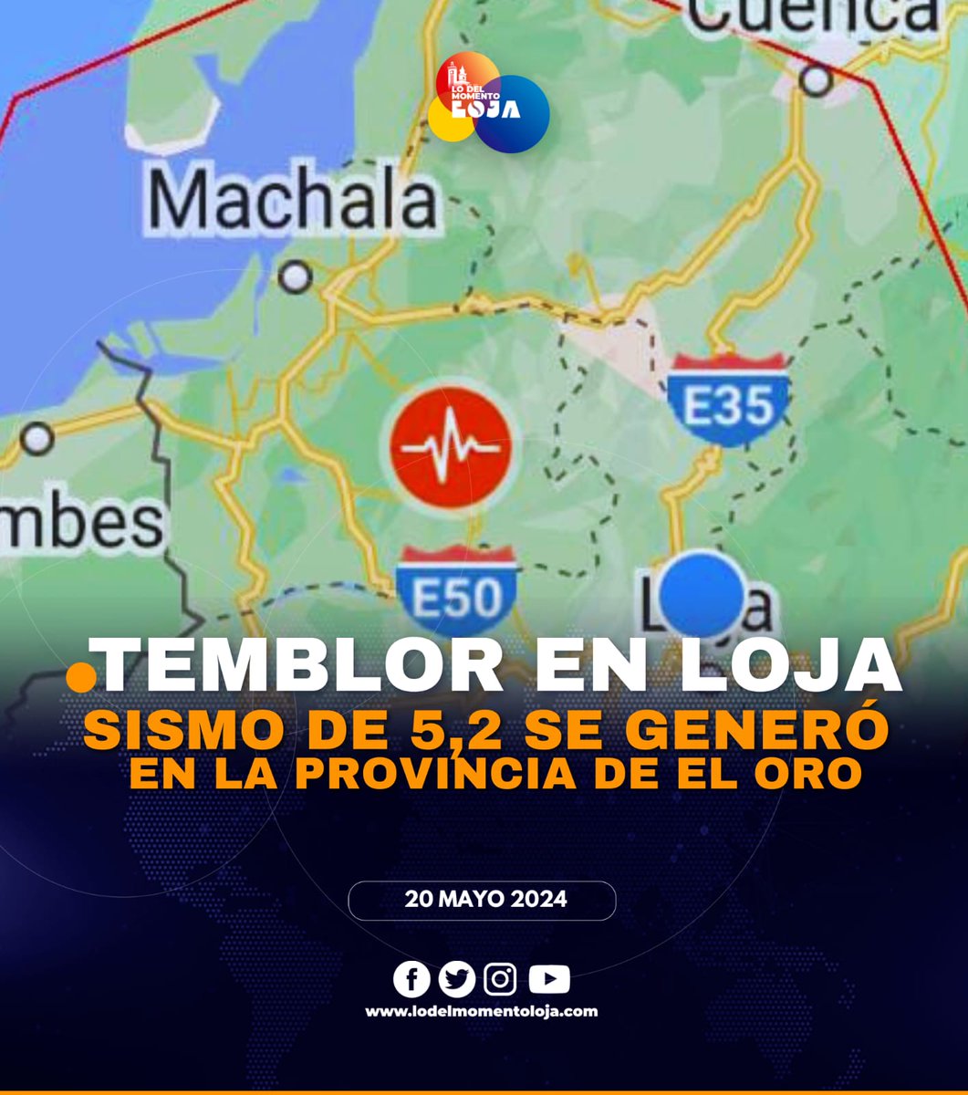 lodelmomentoloj's tweet photo. 😱🔴🚨 ¡Sismo, sismo! Un movimiento telúrico se sintió en Loja. Según información de alerta, el epicentro se registró a 38.0mi de distancia 

¿Desde que lugar se sintió el temblor?

Síguenos en #LDMnoticias #lodelmomentolojaLDM https://t.co/gkaUzYykrc