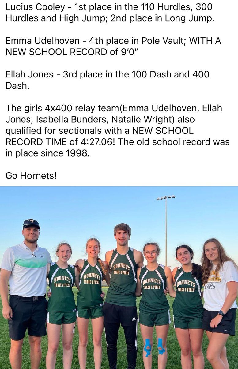 Breaking records and moving on to Sectionals! 

We get to play track a little bit longer!
