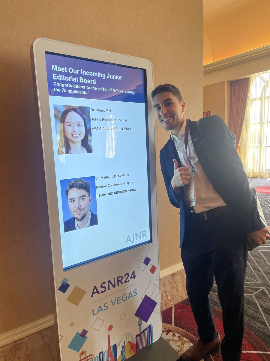 Congrats @md_Soldatelli for your @TheAJNR early career award at #ASHNR24 and editorial board position! Looking forward to your upcoming fellow year @boschildrensrad!