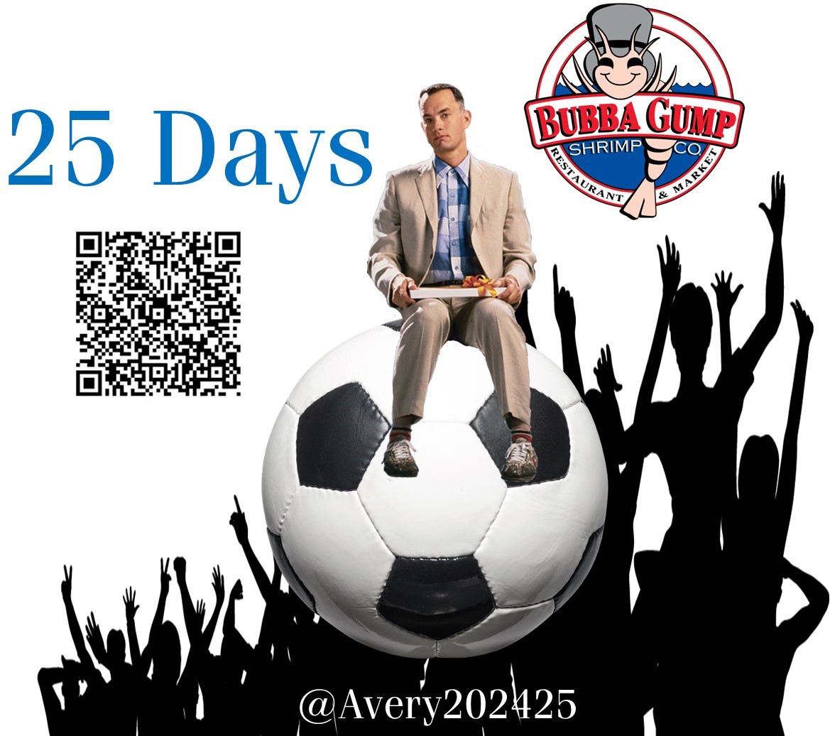 Forrest has a terrific engine and can run all day.....what can you bring to our trials on June 15? Remember to pre-register by scanning the QR code shown 
#AveryFC #preseason #trials #Oldbury #ForrestGump