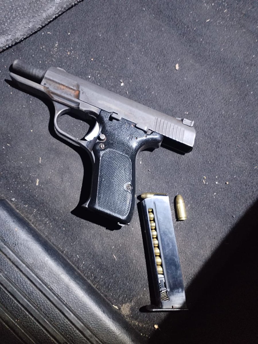 Patrols by #JMPD #RegionF1 officers in Marshalltown stopped a suspicious white Toyota Corolla with 3 male occupants. The occupants were searched, & a firearm with 10 live ammunition was found.2x suspects escaped. 1x suspect was arrested & detained at JHB Central SAPS #SaferJoburg