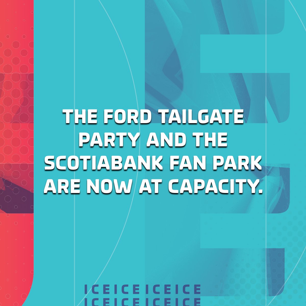 🚨 HEADS UP!! 🚨⁠
⁠
The @FordCanada Tailgate Party, @Scotiabank Fan Park and the @Molson_Canadian Hockey House are now at capacity.⁠
⁠
Fans in the area are encouraged to watch the game at other locations downtown.