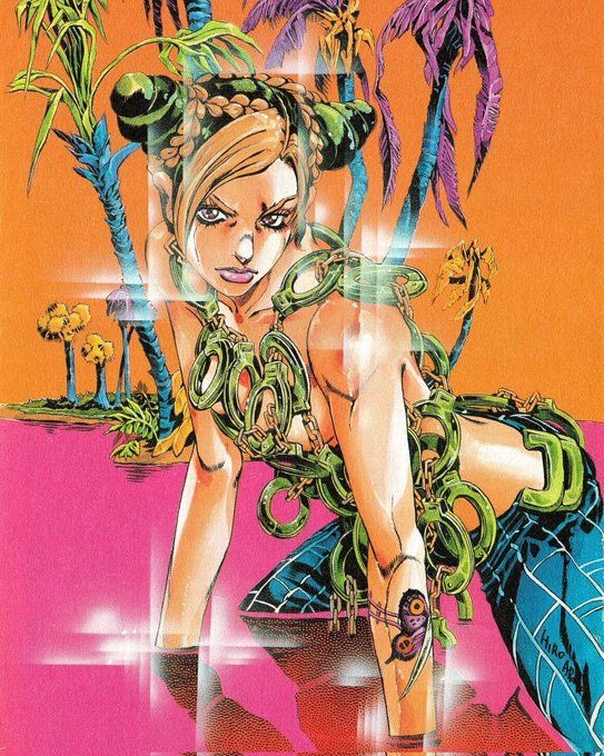 convinced jolyne can make anything look good like her top is made of handcuffs