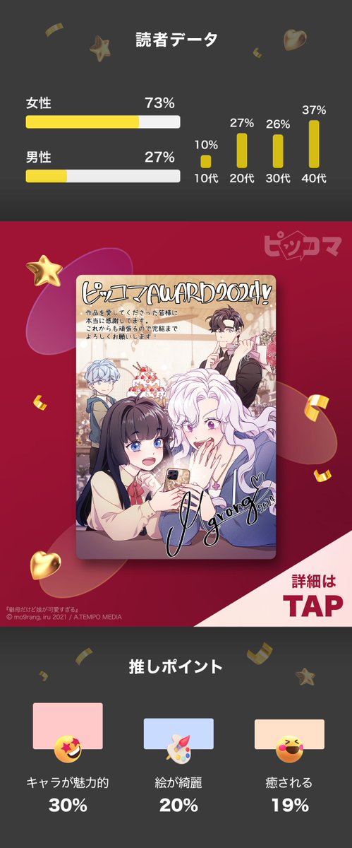 ／
#ピッコマAWARD2024 SMARTOON部門 受賞🏆
『#継母だけど娘が可愛すぎる』
＼

画像をTAPして作品情報をチェックしよう✨

気になる作品の続きはこちらから👇
piccoma.com/web/redir_link…

#絶対に面白い作品
#ピッコマ