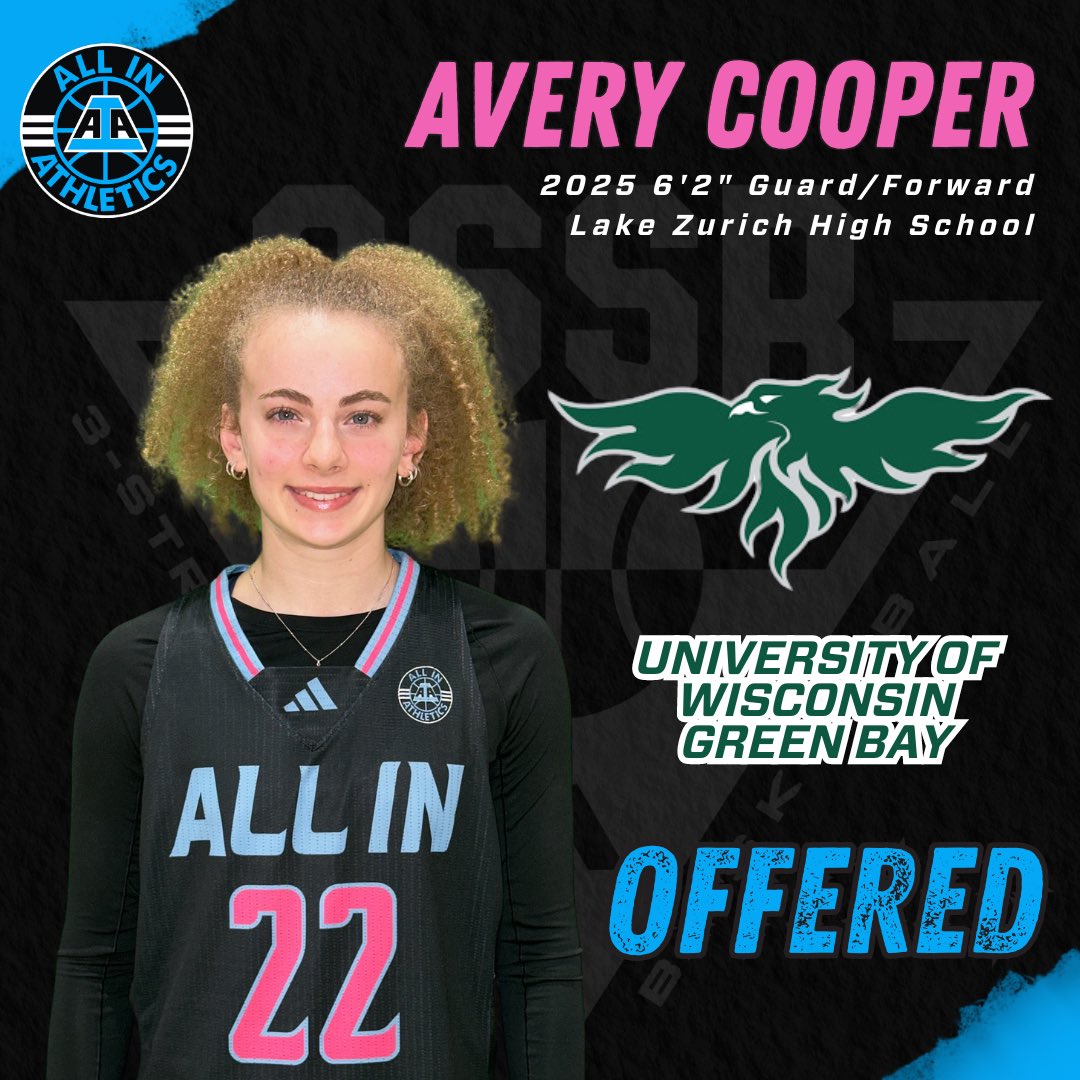 Congrats to 2025 Avery Cooper on receiving an offer from <a href="/kayla_karius/">Kayla Karius (Tetschlag)</a> and the coaching staff at <a href="/gbphoenixwbb/">Green Bay Women’s Basketball</a> 

<a href="/averycoop10/">Avery Cooper</a> #ALLINfamily