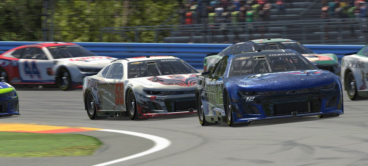 realbrandonbme's tweet photo. 🟢 P5 / 🏁 P5
📍 Watkins Glen

Started off well, got to P2 until pit stops! Came out 3rd, after the next and final stop, we brought home a Top 5! Super proud of the effort &amp; the race! 

#iRacing #SimRacing #eNASCAR #LetsGetCookin https://t.co/YZfzMCPkgp