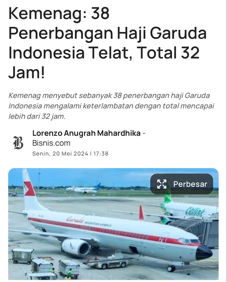 Wow @erickthohir bagaimana ini??? Tingginya angka keterlambatan penerbangan Haji yang dilakukan oleh maskapai pelat merah PT Garuda Indonesia menjadi sorotan Kemenag, dan masyarakat Indonesia 😱