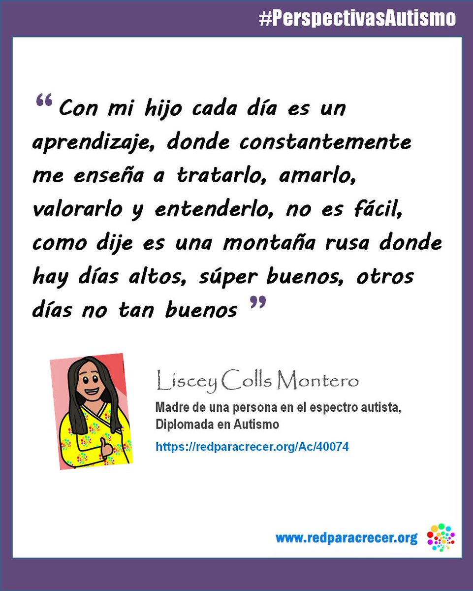 'Con mi hijo cada día es un aprendizaje, donde constantemente me enseña a tratarlo, amarlo, valorarlo y entenderlo, no es fácil, como dije es una montaña rusa donde hay días altos, súperbuenos, otros días no tan buenos' Liscey Colls #autismo #PerspectivasAutismo #DiaDeLaMadre