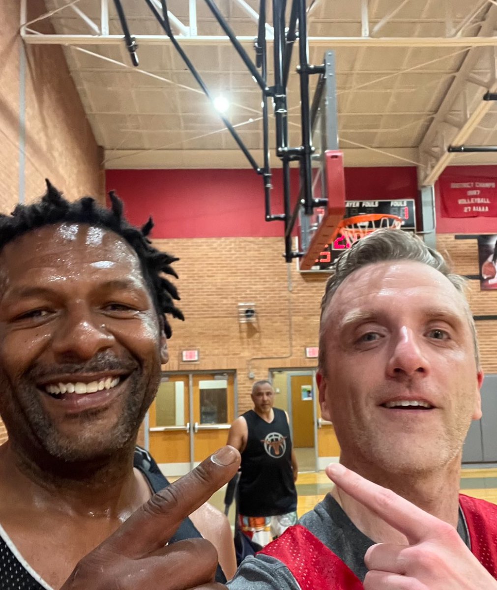 1996: Freshman journalism major writes first big feature in student paper on freshman hooper. 2024: Two old fellas get a few buckets on each other in an over-40 league. Who got more? Does it really matter? (Shoutout to @TomPenders )