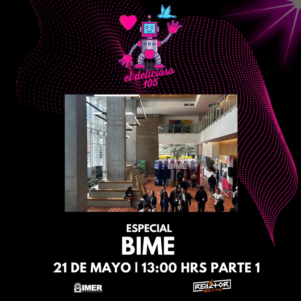 Mañana tendremos edición especial de #eldelicioso105 para platicar de @BIMEnet_ con entrevistas con Héctor de @aterciopelados con @NicolaiFella de @LosPetitFellas y con José Manuel Sebastián Campo de #Radio3 todo esto martes 13 horas MX a través de @Reactor105