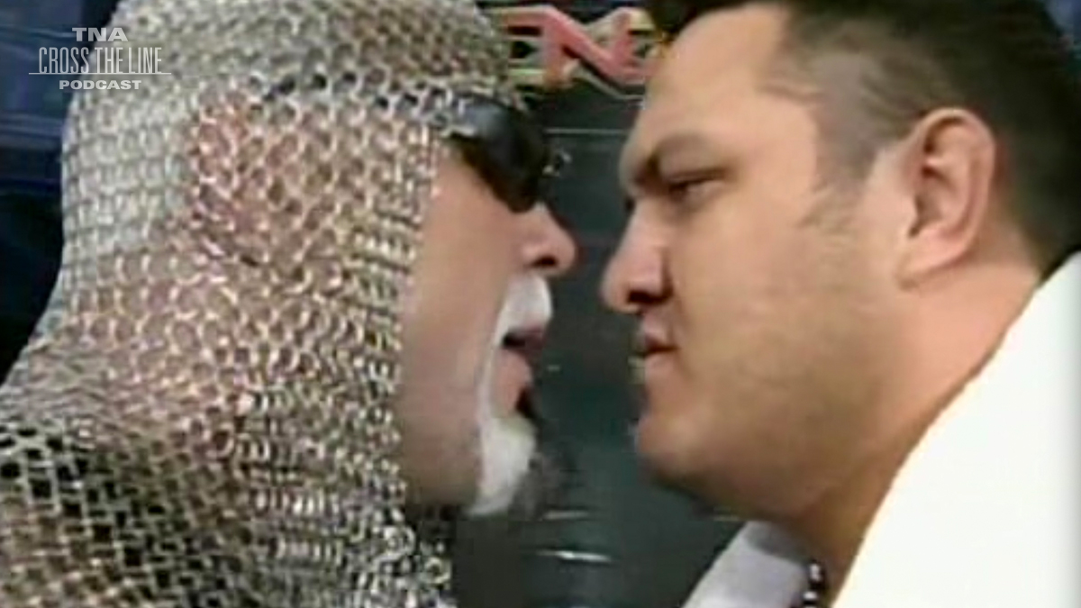 .@SamoaJoe comes face to face with @ScottSteiner on his way to the 6 sided ring on the 5/18/06 edition of iMPACT! Could this be a look into the future? 👀 #TNAWrestling #TNAiMPACT #Wrestling #Podcast