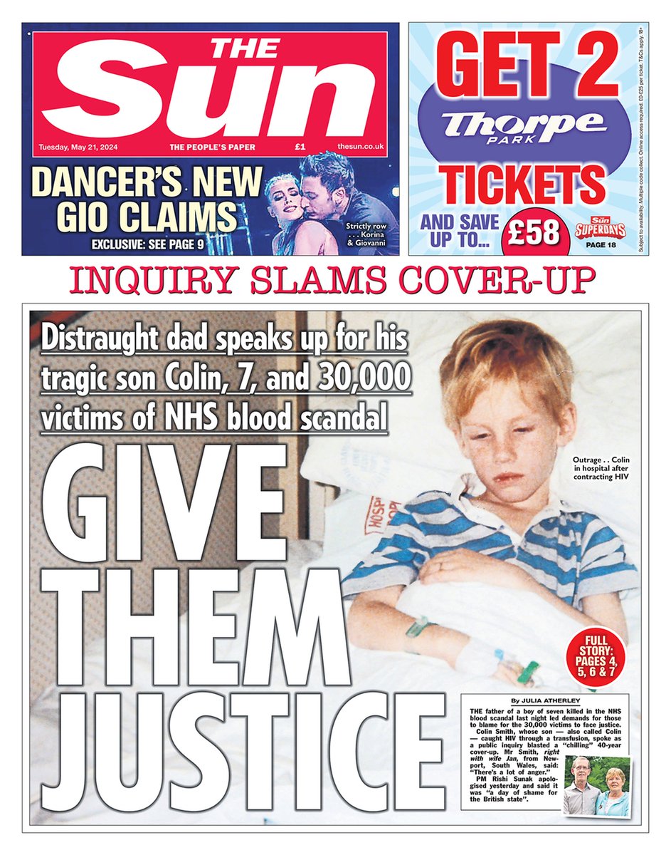 🇬🇧 Give Them Justice ▫From boy, 7, killed by AIDS to woman’s life destroyed by Hepatitis C, tragic stories of infected blood scandal victims ▫@julia_atherley ▫is.gd/cTCFyF 👈 #frontpagestoday #UK @TheSun 🇬🇧