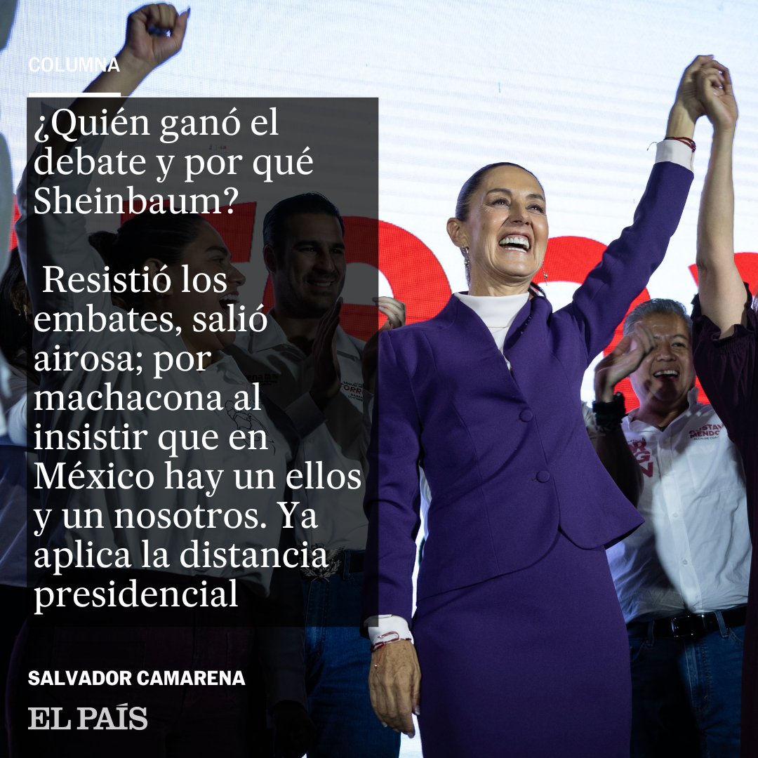 La candidata de Morena decidió que el tercer y último debate era un trámite más en su estrategia de hacer sentir que aun sin la cita de las urnas del 2 de junio, la elección está decidida. Por @SalCamarena 🔗 tinyurl.com/25stmqmk