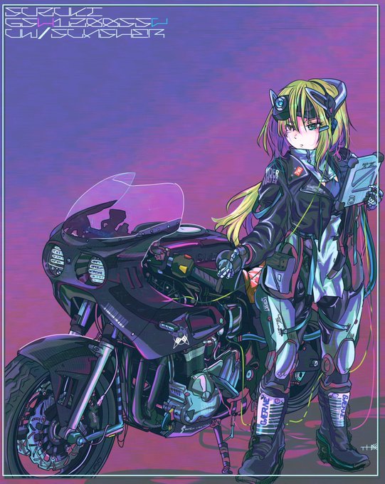 「long hair motorcycle」 illustration images(Latest)