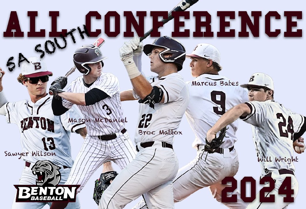 Benton Panther Baseball (@pantherrbiclub) on Twitter photo Congratulations to our 5a South All Conference selections!! <a href="/BrocMattox/">broc.mattox</a> <a href="/Masonmc2025/">Mason McDaniel</a> <a href="/SawyerW46895355/">Sawyer Wilson</a> <a href="/Marcus_12BB/">Marcus Bates</a> <a href="/willwrightbsbl/">William Wright</a> Congratulations to our 5a South All Conference selections!! <a href="/BrocMattox/">broc.mattox</a> <a href="/Masonmc2025/">Mason McDaniel</a> <a href="/SawyerW46895355/">Sawyer Wilson</a> <a href="/Marcus_12BB/">Marcus Bates</a> <a href="/willwrightbsbl/">William Wright</a>