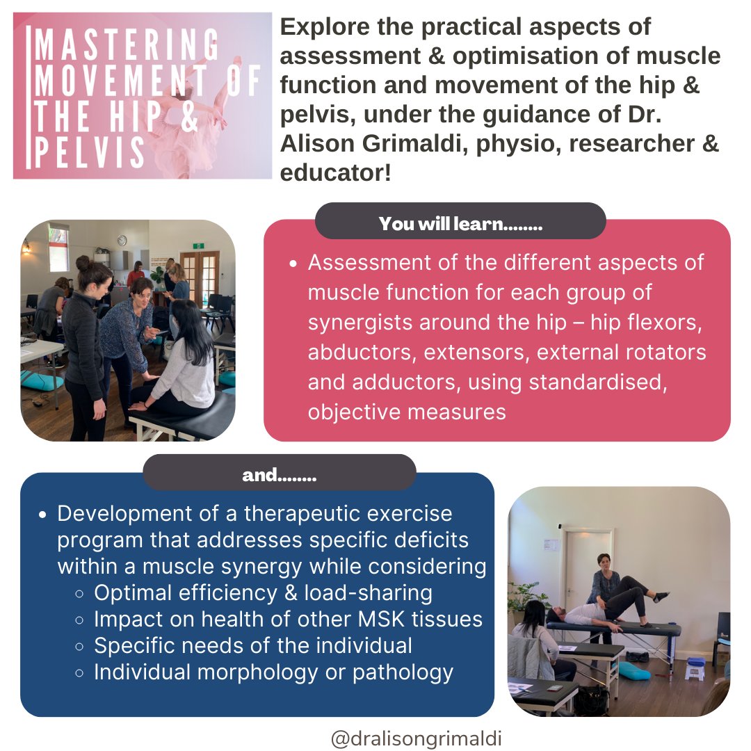 Aussie Physio's/HCP's, EPs & Pilates Instructors, join me for my upcoming Mastering Movement of the Hip & Pelvis Workshop in August. Take a trip to sunny Brisbane. Don't leave it another year. Time to upskill & enjoy the rewards: dralisongrimaldi.com/event/masterin…