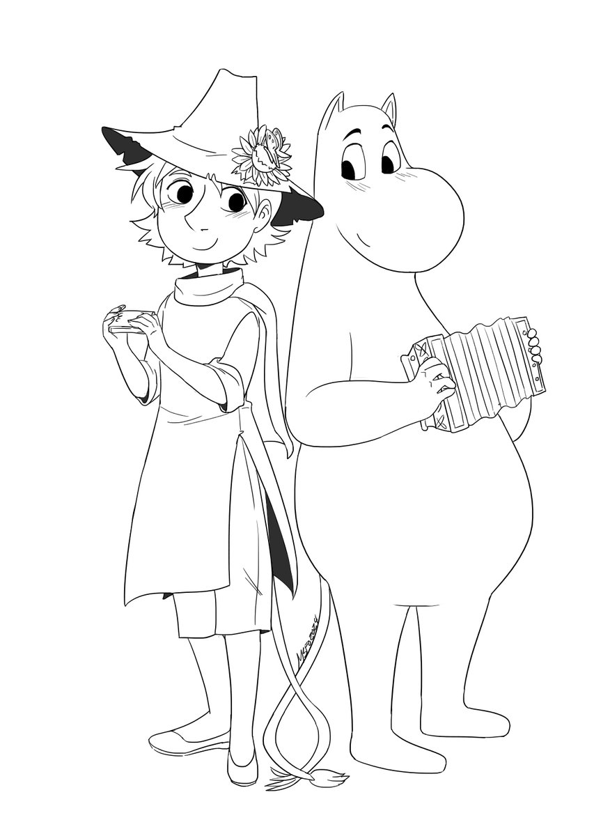 I gave Snufkin a summer outfit also tails🤍💚! #moominvalley #snufmin