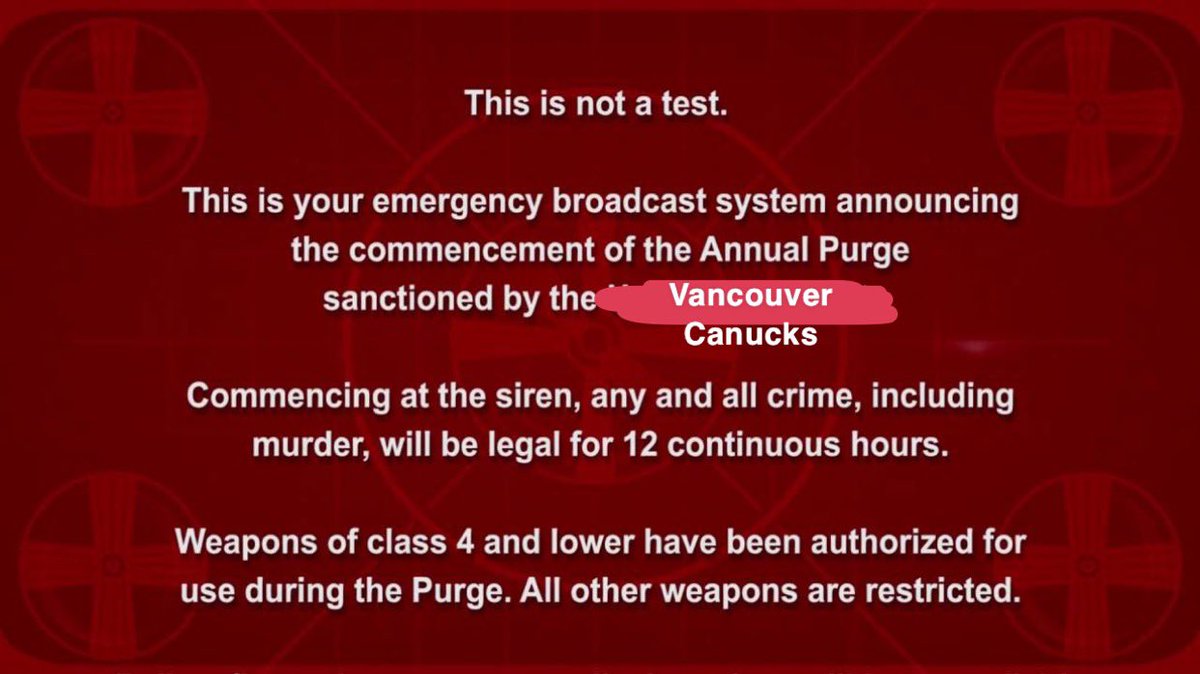 Let the purge begin in Vancouver. Batten down the hatches and lock your stores