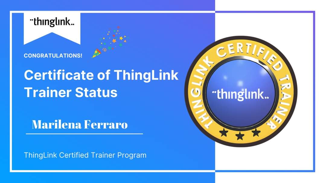 Nuovo obiettivo raggiunto: ThingLink Certified Trainer!
Fantastico!