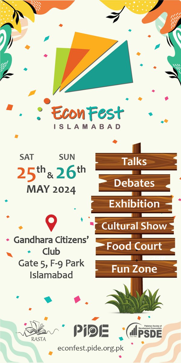 Macro Policy Lab (@macropolicylab) on Twitter photo With the aim of creating a thought community, <a href="/PIDEpk/">Pakistan Institute of Development Economics (PIDE)</a> is organising its third #EconFest2024 on May 25-26, 2024 in Gandhara Center, F9 Park #Islamabad. This event is for the people, by the people. So Join us to shape the future together. #LocalResearch #LocalSolutions With the aim of creating a thought community, <a href="/PIDEpk/">Pakistan Institute of Development Economics (PIDE)</a> is organising its third #EconFest2024 on May 25-26, 2024 in Gandhara Center, F9 Park #Islamabad. This event is for the people, by the people. So Join us to shape the future together. #LocalResearch #LocalSolutions