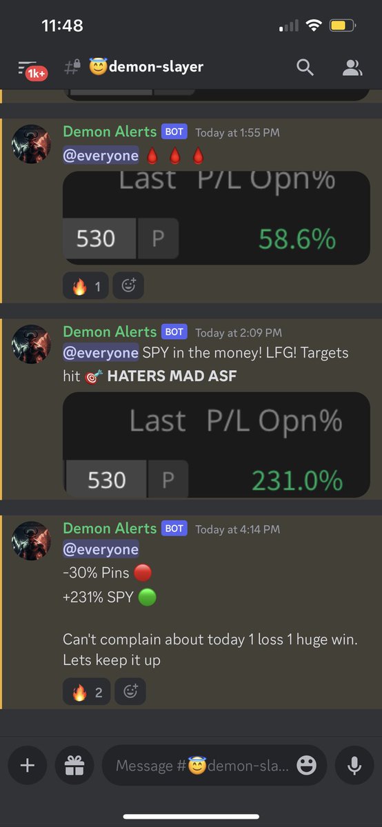 SpxSlayers's tweet photo. Todays recap 🗡
$spy 
Kicking a few memebrs from the discord. Opening it up soon. 
Like and RT if you want in!🗡 https://t.co/ExGtXDYaWQ