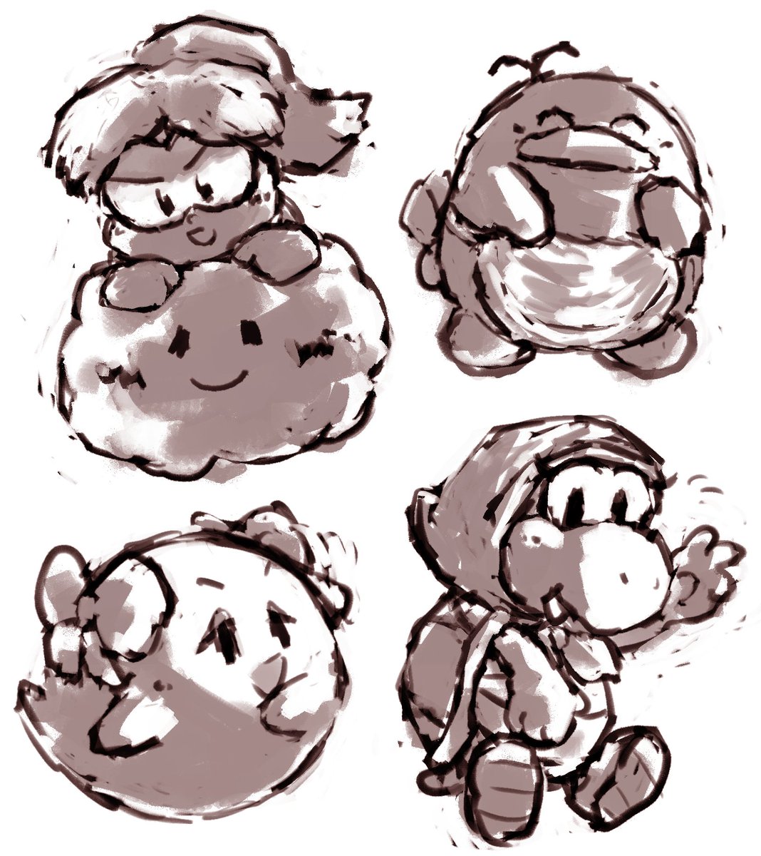 Paper Mario drawings