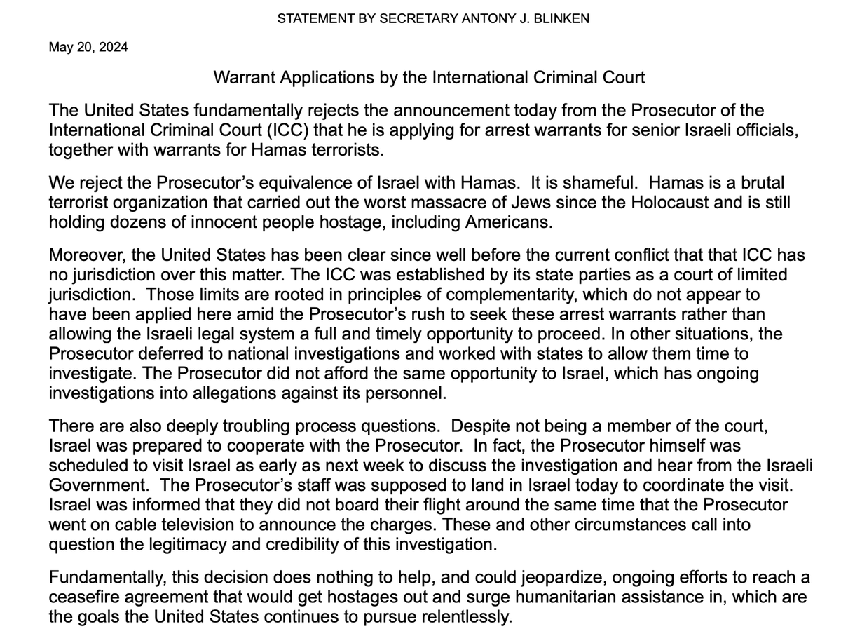 US position on the #ICC is wrong, and is also dumb. By implying that law is for foes, not for friends, is creating the ideal environment for further violations of international law and paving the way for a revival of terrorism as the only option left for those having grievances