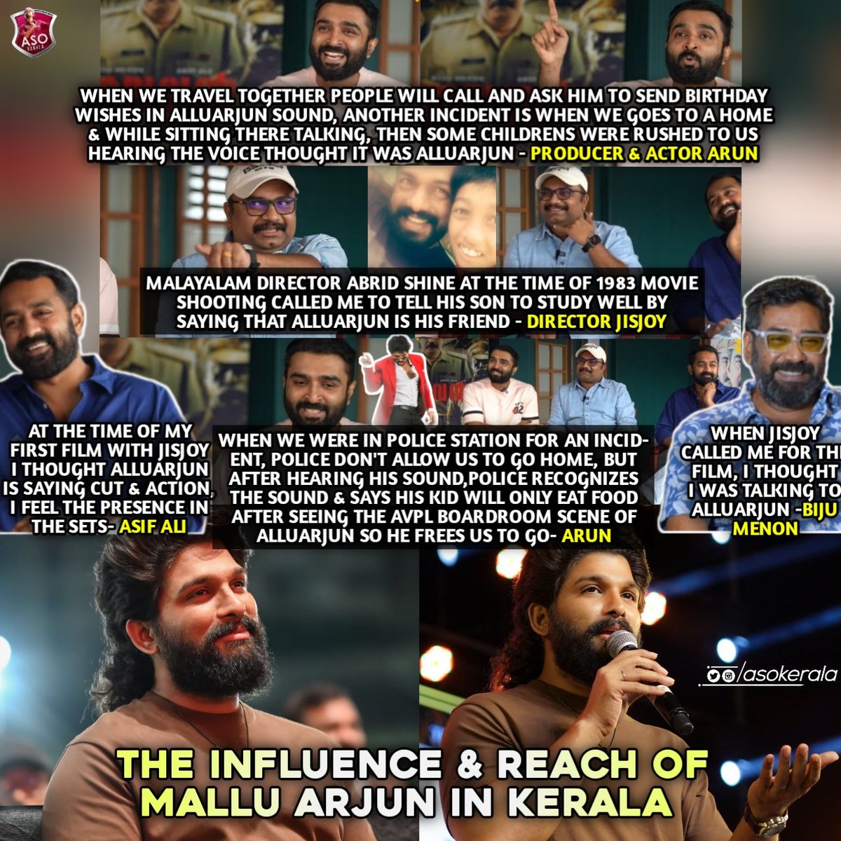 Latest #Thalavan movie interviews are turning out to be filled with lots of contents of @alluarjun 🔥

Even that dubbing voice had a seperate fanbase, where no other dubbing artist could enjoy.

That's the range of M'#AlluArjun in Kerala ❤️‍🔥

#Pushpa2TheRule