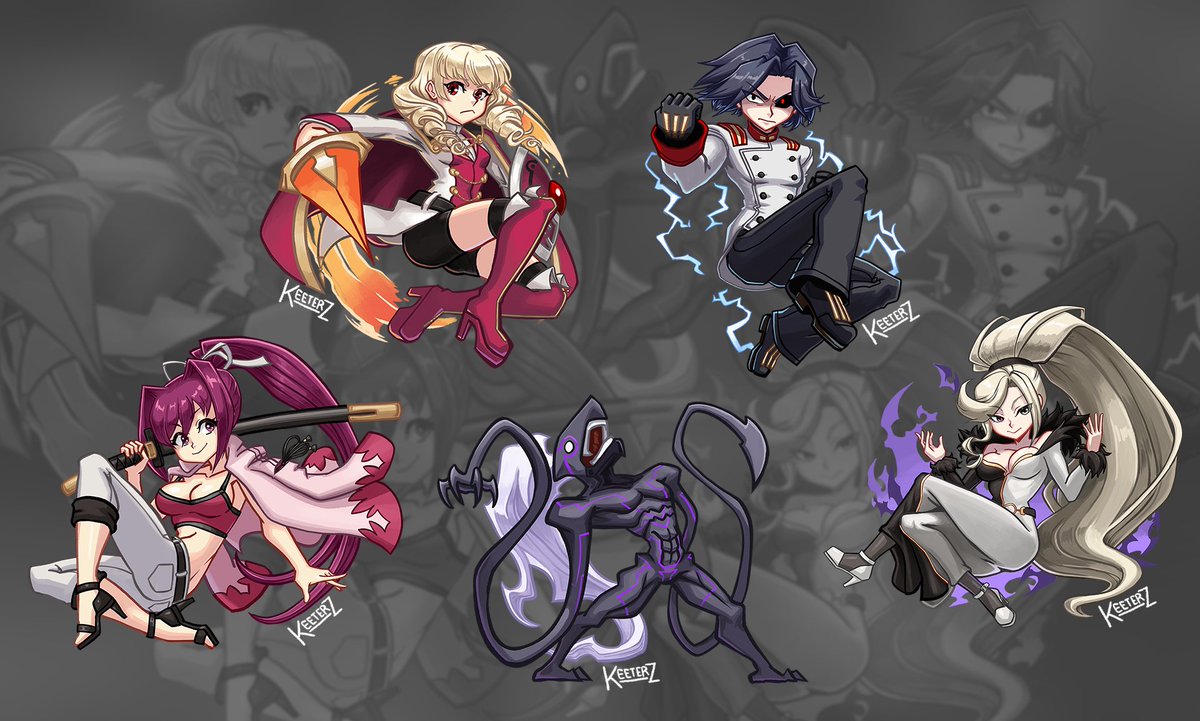 Keeterz_'s tweet image. Here's the first round of Under Night charm/sticker designs. I'll be debuting these at Combo Breaker 👀

#uni2 #unib #inbirth