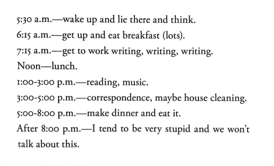the older i get the more i aspire to ursula k le guin’s daily schedule