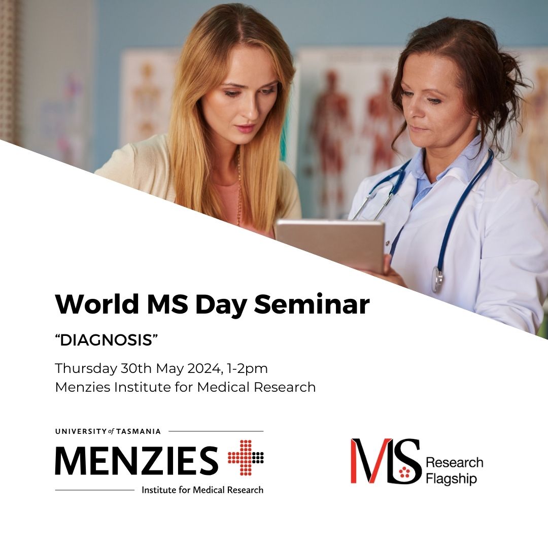 On 30th May we're hosting a special seminar where researchers from our MS Research Flagship will present on topics relating to MS diagnosis, the theme for #WorldMSDay 2024. Interested? Attend via Zoom utas.zoom.us/j/83437805633 or in person (register at bit.ly/WorldMSDaySemi…)