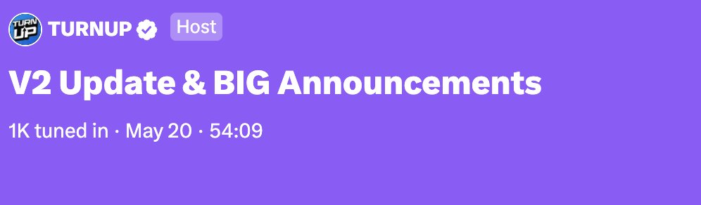AMA Lit AF 🔥 Some want casual CEX talk... others wanted to jeet 😏 Be ready for the new asset class TURNUP is introducing. Thanks to the 1000+ live listeners ❤️ #IYKYK