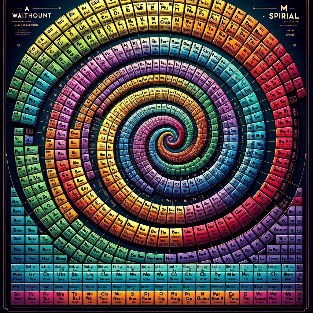 @DrBrianKeating @leecronin The periodic table of elements designed as a wavelength spiral.