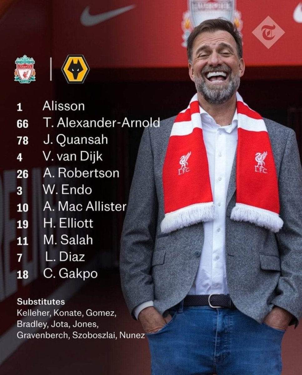 JohnsenStle's tweet photo. Jürgen Klopp's first & last starting line up! 🔴 #YNWA #InKloppWeTrust #DankeJürgen https://t.co/fEkLx6fRri