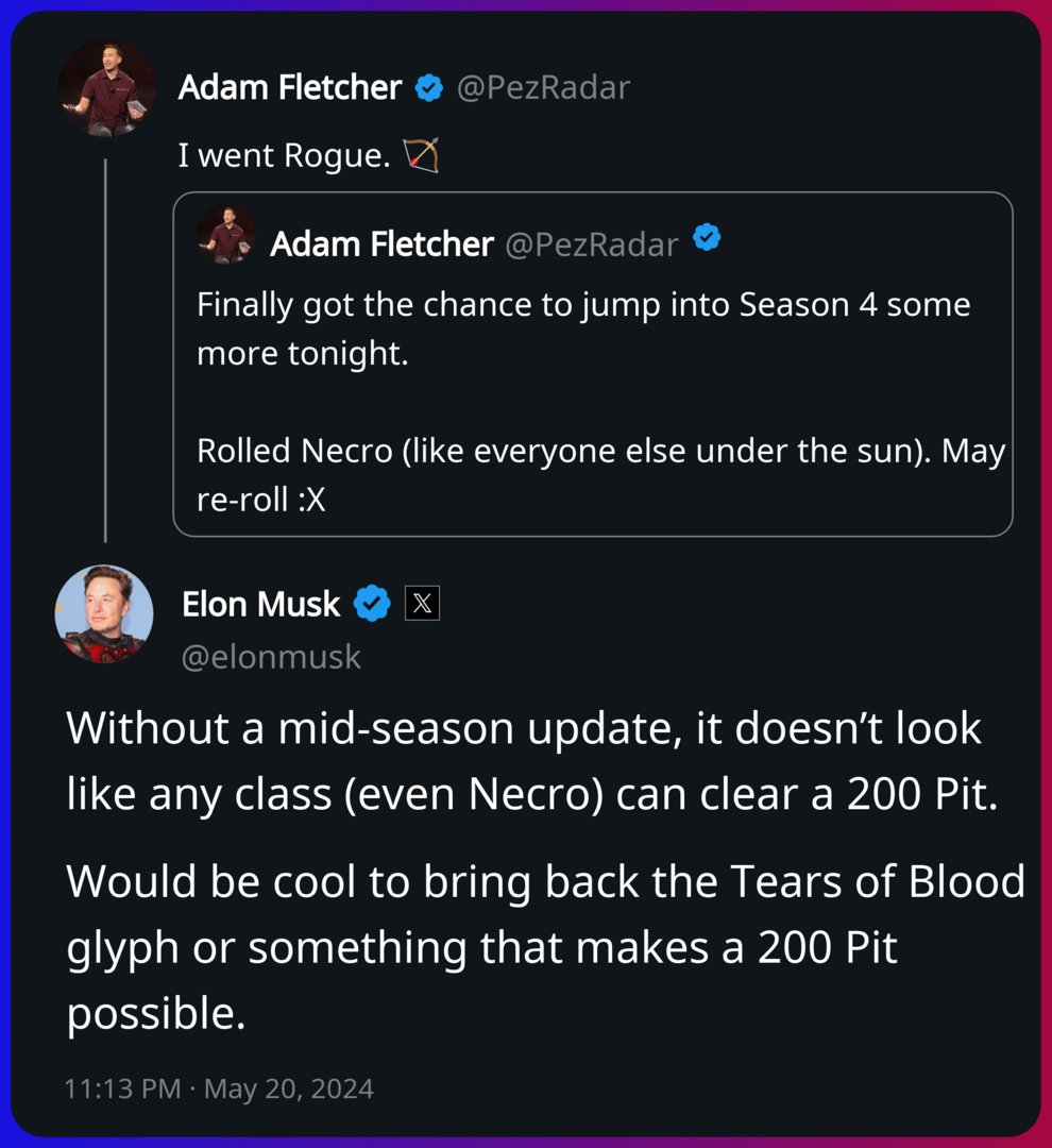 Elon Musk replied to Adam Fletcher x.com/PezRadar/statu…