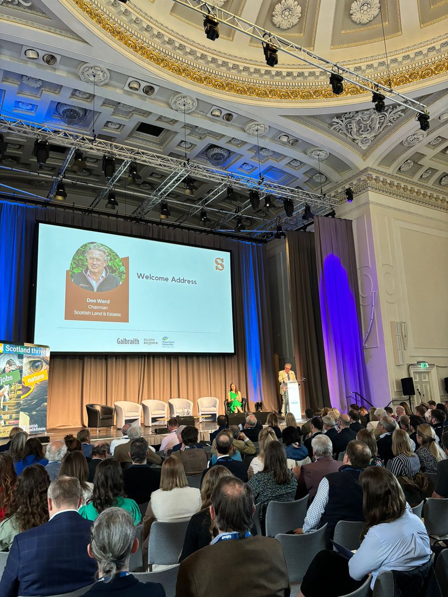 CG_Political's tweet photo. A fantastic opening to @ScotLandEstates annual conference, with Chairman @DeeWardRottal delivering a rousing address, calling on the Scottish Government to reset its relations with rural Scotland!
#SLEConf24 #RuralReset https://t.co/4NRWBD2mTF