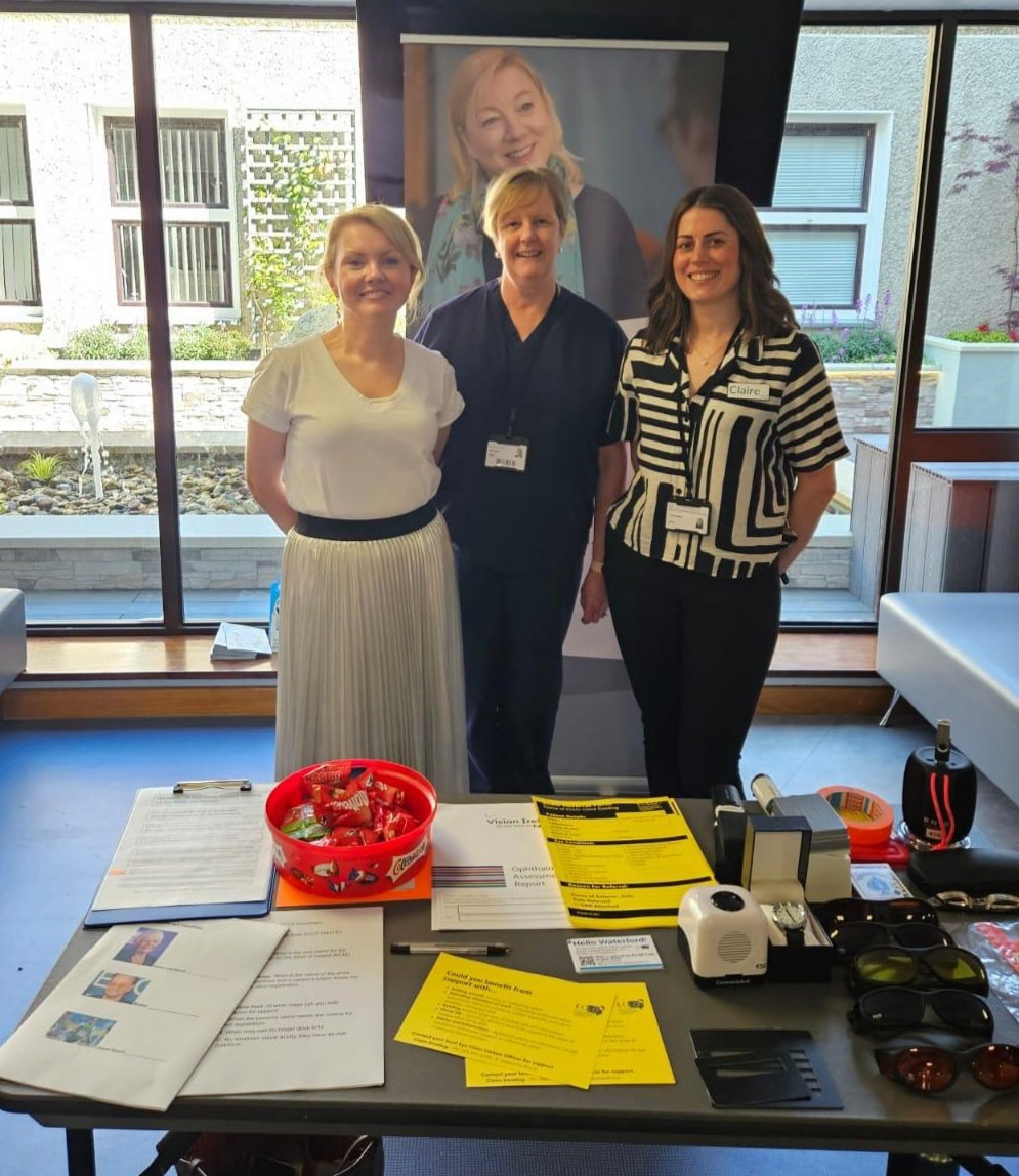 ECLO Claire spreading good news! Eye Clinic Liaison Service is now available at ophthalmology @UHW_Waterford She was alongside her new colleagues Dr. Janice Brady and CNM Mary. Huge thanks to all involved in getting servicr up and running. @eyedoctorsIRL @Vision_Irl