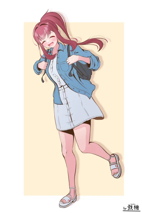 帽子なしバージョンはこちら～ 「遅れてごめんね～」という声が脳内再生される感じの表情! #うちの子 #年上幼馴染の若菜ちゃん