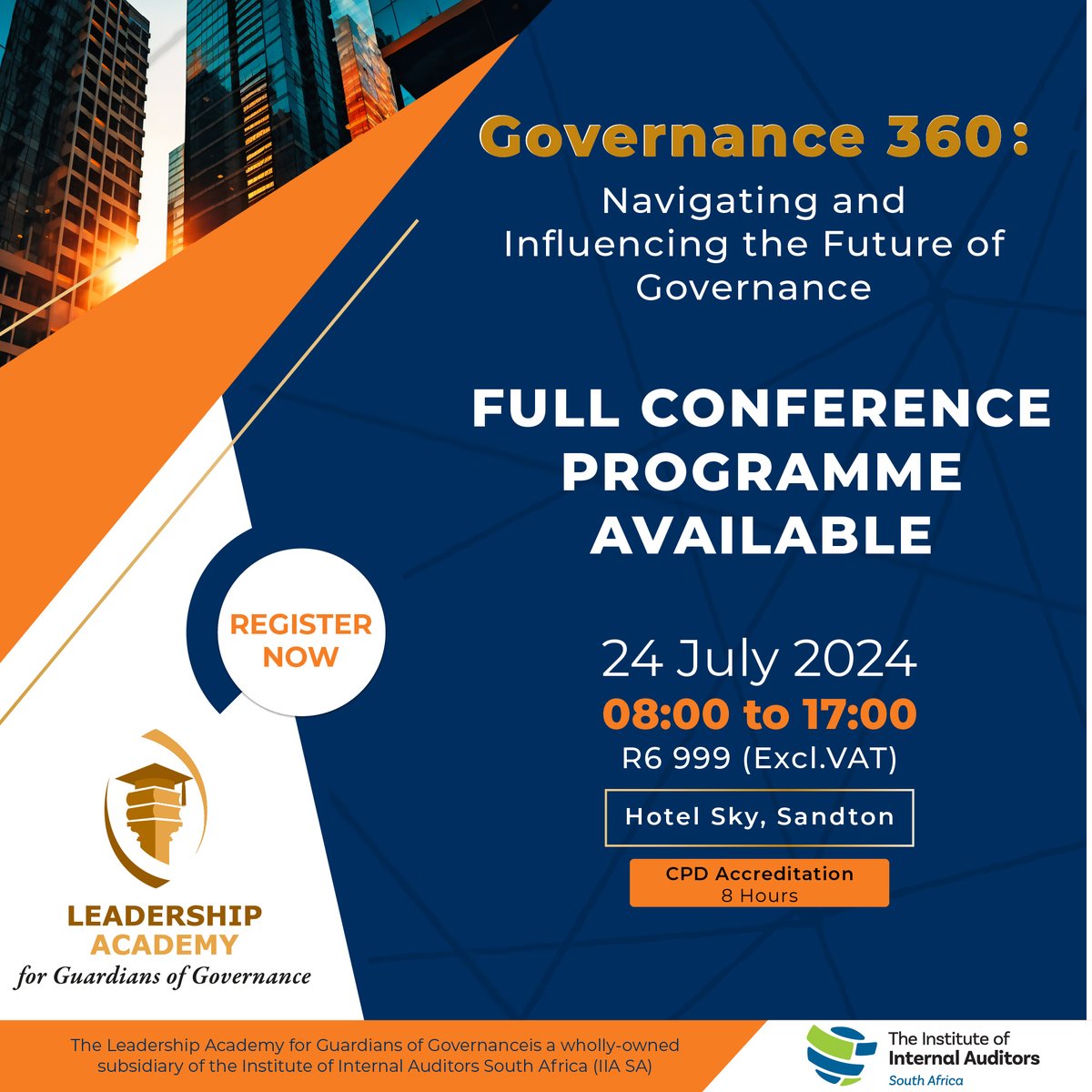 The full conference programme for the   Governance 360: Navigating and Influencing the Future of Governance   Conference is live: evolve.eventoptions.co.za/register/gover…! Register today!

#Governance360
@IIASOUTHAFRICA